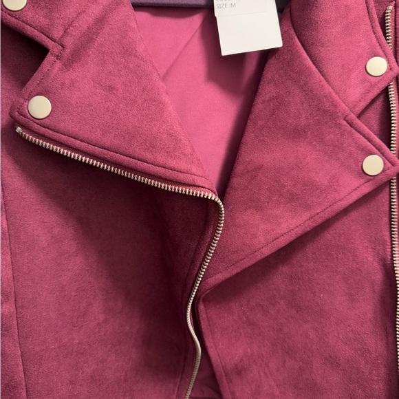 BRAND NEW! Suede Moto Jacket 😎 Purple women’s jacket. Size Medium - Picture 6 of 7
